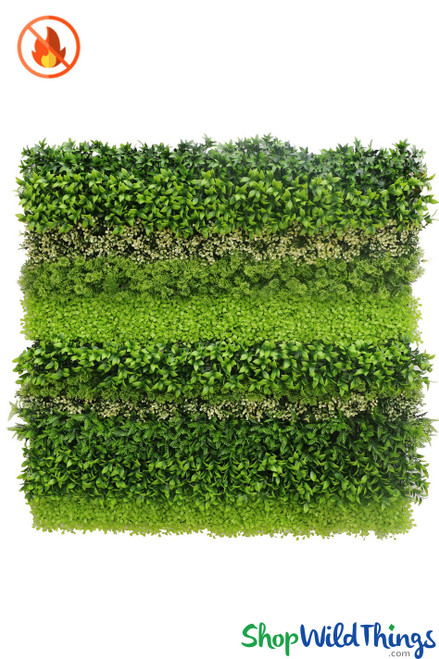 Fire Treated FR Greenery Wall Panel 40" x 40" Mixed Plant Panels ShopWildThings.com