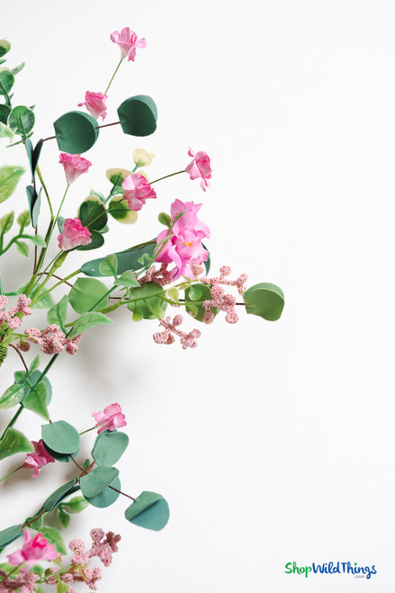 Pink Artificial Floral Garlands Artificial Flowers High Quality for Events and Home Decorations | ShopWildThings.com