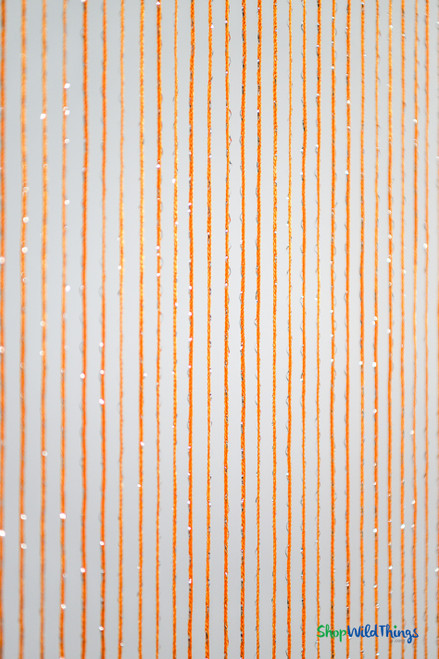 Tangerine Orange String Curtain with Metallic Thread 6.5' Long Fringe Panel for Doors and Windows by ShopWildThings.com