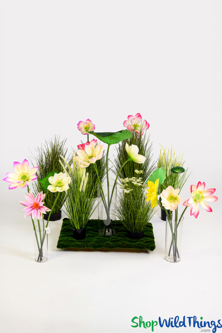 Artificial Oversized Lavender Water Lily on Bendable Stem 27 1/2" Tall by 10" Wide | ShopWildThings.com