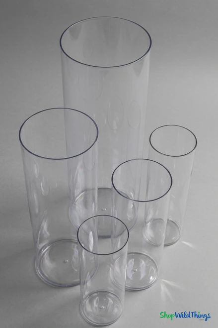 Durable 9.5" Tall Clear Acrylic Cylinder Vase by ShopWildThings.com