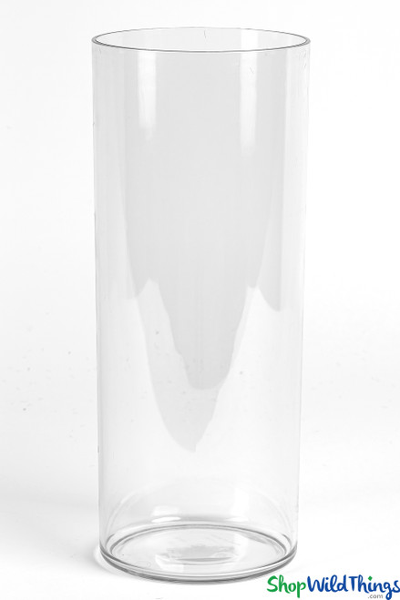 Durable 11.5" Tall by 4.5" Wide Clear Acrylic Cylinder Vase by ShopWildThings.com