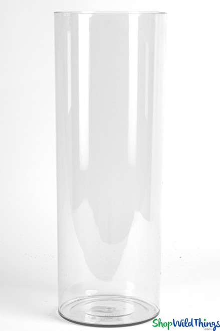 Durable 19.25" Tall by 6.75" Wide Clear Acrylic Cylinder Vase by ShopWildThings.com