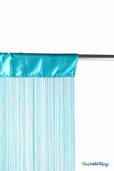 8 Foot Long Aqua Blue String Curtain Color #9 Blue from Color Card