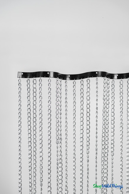 Custom Fabricated Limited Edition Silver Double Chain Wave Curtain 24" W x 8' L at ShopWildThings.com