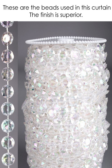 Diamonds Crystal Iridescent Roll of Beads That Match Our Bendable Top Curtain | ShopWildThings.com