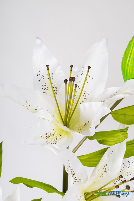Oversized Giant Silk Polyester White Lily Flower Blooms on