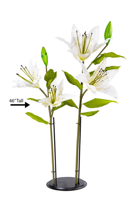lily　25cm & 20cm おまとめ　5月10日以降発送 Oversized Giant Silk Polyester White Lily Flower Blooms on