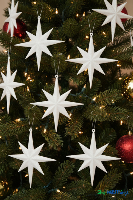 Star of Bethlehem Ornaments, set of 4 for Events, Holiday Christmas Tree. ShopWildThings.com