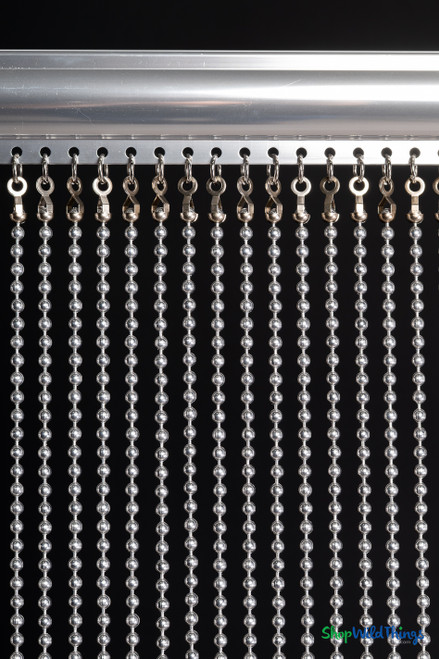 6mm Aluminum S- Fire Rated Ball Chain Curtain - Real Metal - Any Custom Size proof - 1/2" On Center (68 Strands)