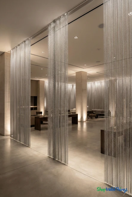 Custom Made to Order -  Real Steel Ball Chain Curtains for Windows, Walls, Doorways or as Room Divider, ShopWildThings.com