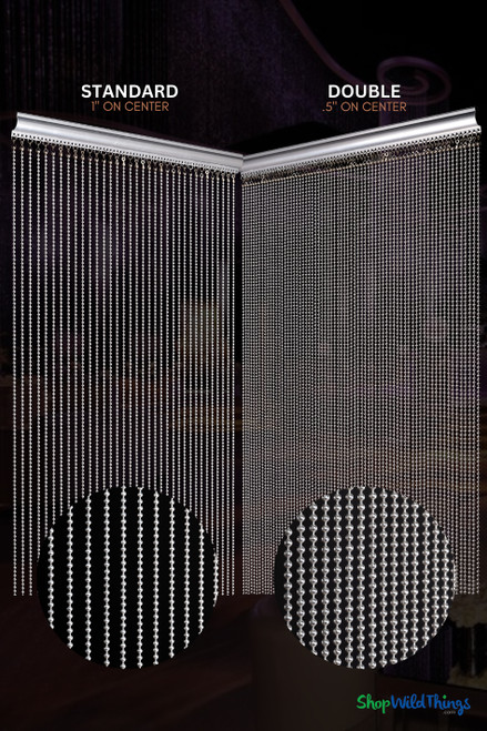 6mm Aluminum S- Fire Rated Ball Chain Curtain - Real Metal - Any Custom Size proof - 1/2" On Center (68 Strands)