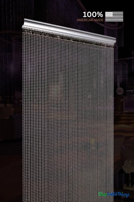 Silver Ball Chain Beaded Curtains ShopWildThings.com
