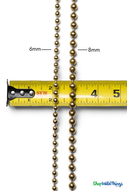 ShopWildThings Luxury Brass Gold Ball Chain Curtains shown in studio, dense metal design for privacy and visual impact