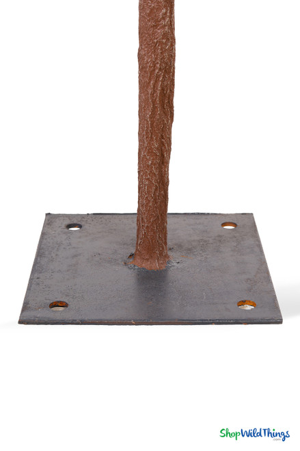 Artificial rose tree metal base plate with pre-drilled mounting holes for secure event and wedding décor installations