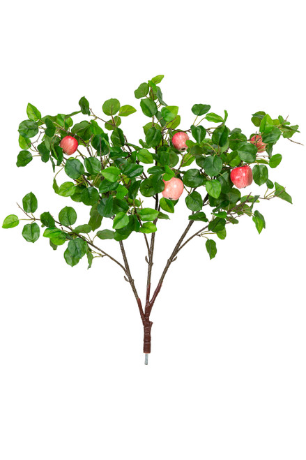 Full view of 32 inch artificial apple interchangeable branch with realistic apples and green leaves for interchangeable event trees – ShopWildThings