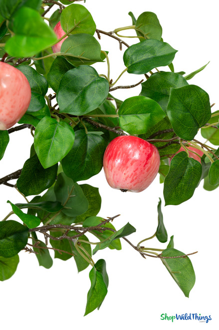 Artificial apple interchangeable branch foliage detail with realistic apples and green leaves for event decor trees – ShopWildThings