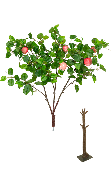 Full view of 32 inch artificial apple interchangeable branch with realistic apples and green leaves for interchangeable event trees – ShopWildThings