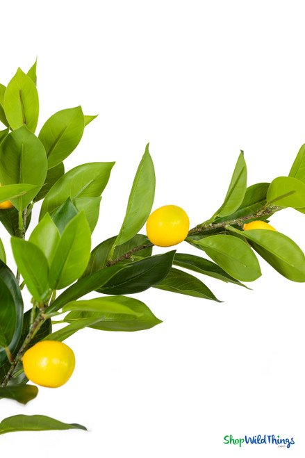 Artificial lemon branch with small yellow lemons and realistic foliage for interchangeable artificial tree system – ShopWildThings