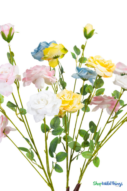 Artificial pastel rose floral interchangeable branch with mixed color roses for decorative event tree installations – ShopWildThings