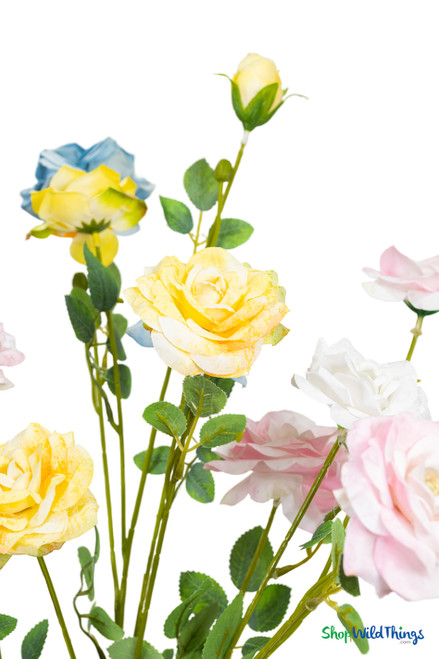 Artificial pastel rose floral branch with bendable stems for interchangeable decorative trees – ShopWildThings