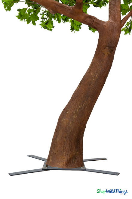 artificial tree mounting base with four stabilizing feet attached to metal plate for secure installation ShopWildThings