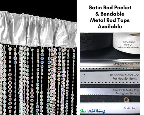 ShopWildThings.com offers a huge range of gorgeous Beaded Curtains, including Satin Rod Pocket and Bendable Metal Curtain Rod options. Plus, our in-house team of fabricators can make anything you need- just give us a call!