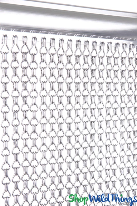 Shiny Silver Metal Chain Curtains Links Lynx ShopWildThings.com