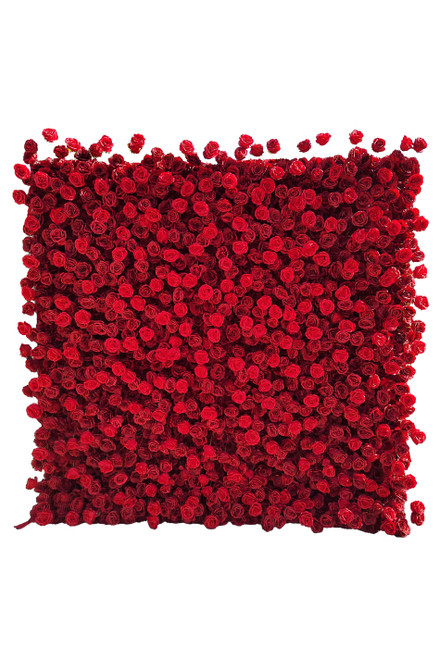 Artificial Red Rose Flower Wall 8x8 Isolated Product Shot Dense Floral Backdrop Panel ShopWildThings.com