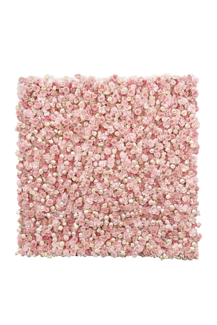 8x8 ivory and pink rose flower wall panel isolated white background fabric backed roll up floral wall ShopWildThings.com