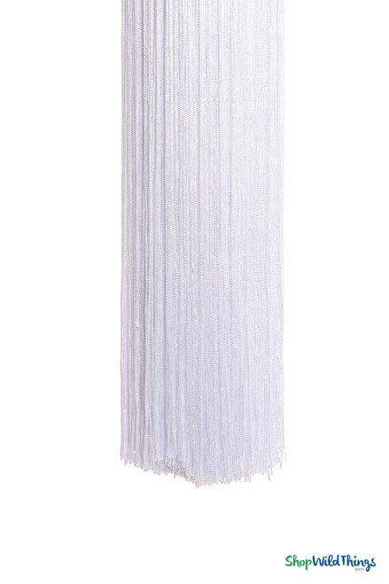 Bright White Fringe Tassel 24" Long x 4" Diameter  with dense strands and sleek finish, ideal for event backdrops, stages | ShopWildThings.com