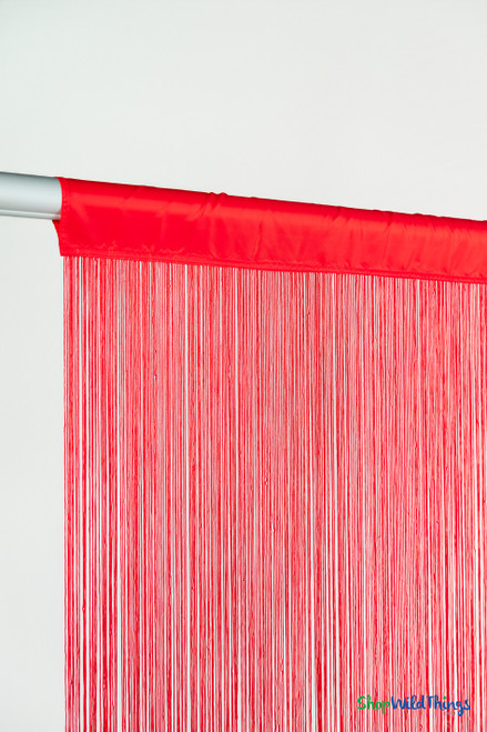 String Curtain Red 3FT x 3FT (36") - Polyester & Cotton (trimmable length!) Color #12