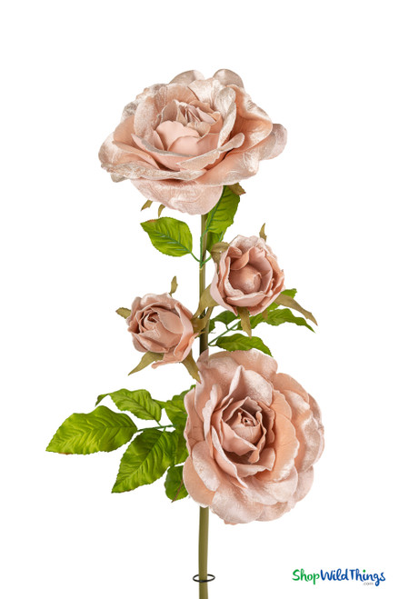 Oversized Velvet Roses - Light Pink - 52"H