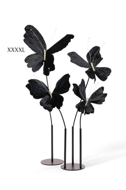 Giant Oversized Velvet Butterfly, Black 32" x 32" for events, props | ShopWildThings.com