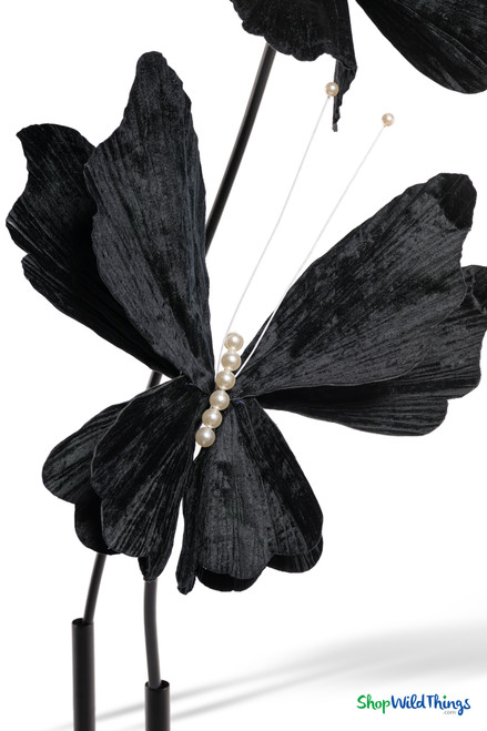 Giant Oversized Velvet Butterfly, Black 32" x 32" for events, props | ShopWildThings.com