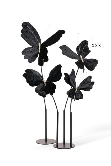 Giant Oversized Velvet Butterfly, Black 27" x 22" for events, props | ShopWildThings.com