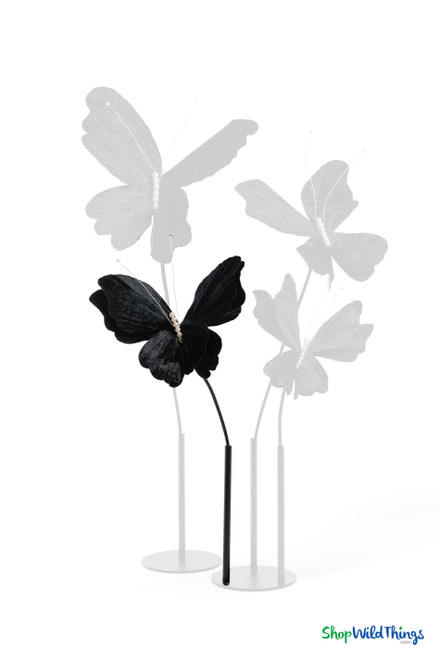 Giant Oversized Velvet Butterfly, Black 26" x 22" for events, props | ShopWildThings.com