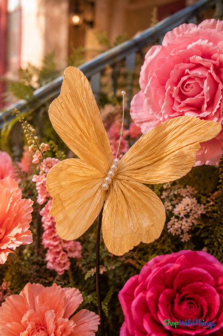 Giant Oversized Velvet Butterfly, White 32" x 32" for events, props | ShopWildThings.com