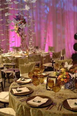 Butterfly Garlands Cascading from the Ceiling Fill Air Space while Creating a Dreamy Atmosphere, ShopWildThings.com
