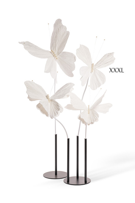 Giant Oversized Velvet Butterfly, White 27" x 22" for events, props | ShopWildThings.com