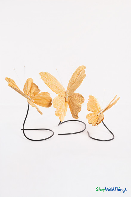 Giant Oversized Velvet Butterfly, Gold 27" x 22" for events, props | ShopWildThings.com