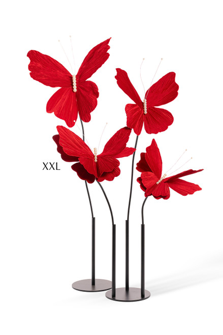 Giant Oversized Velvet Butterfly, Red 26" x 22" for events, props | ShopWildThings.com