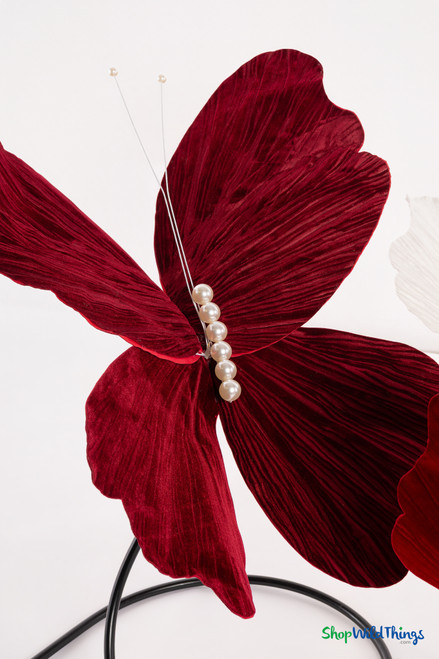 Giant Oversized Velvet Butterfly, Dark Red 26" x 22" for events, props | ShopWildThings.com