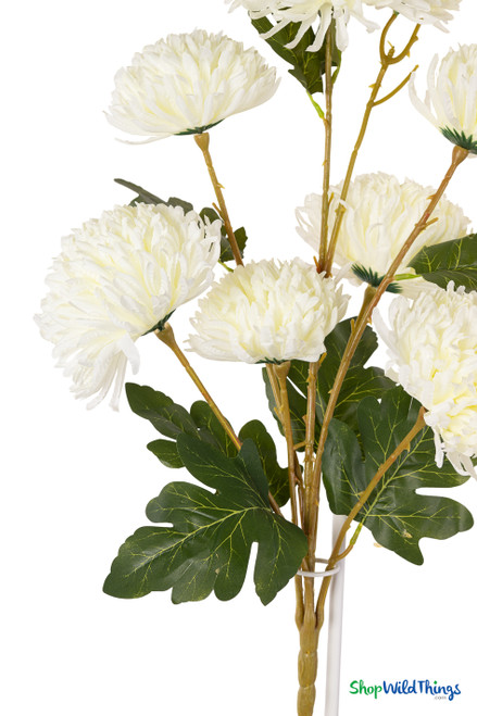 Artificial Blue Chrysanthemum Floral Bouquet Spray at ShopWildThings.com