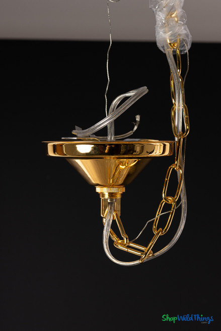Real Crystal and Gold Elegant Chandelier - 5 Candle Light - Hardwired | ShopWildThings.com