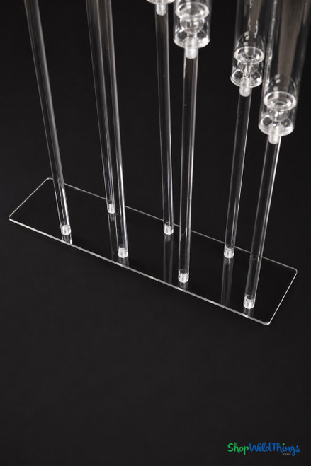Clear Acrylic 8 Staggered "Allegra" Hurricane Candleabra Candle Holder from ShopWildThings.com