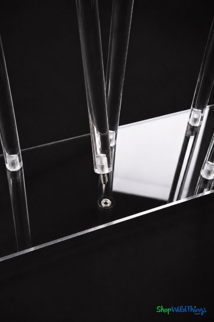 Clear Acrylic 8 Staggered "Allegra" Hurricane Candleabra Candle Holder from ShopWildThings.com