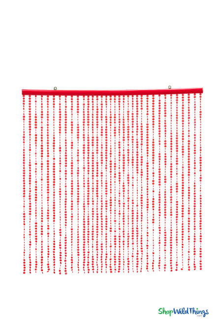 Red Window Door Beaded Curtain Backdrop for Events ShopWildThings.com