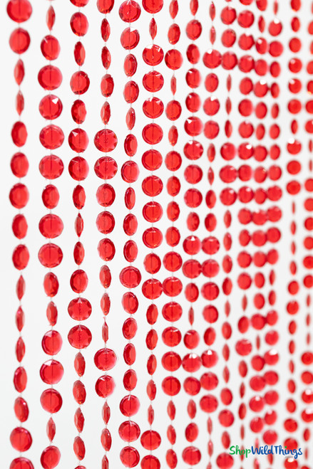 Red Window Door Beaded Curtain Backdrop for Events ShopWildThings.com