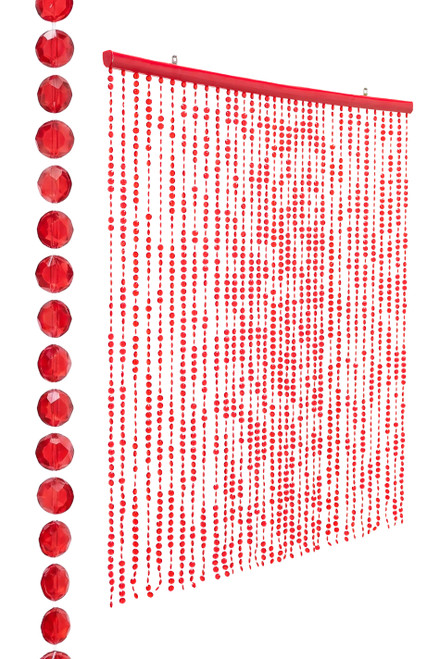 Red Window Door Beaded Curtain Backdrop for Events ShopWildThings.com